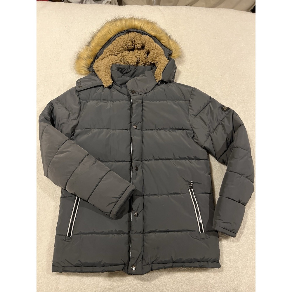 Womens Spire Puffer Style Winter Jacket With‎ Faux Fur Lined Hood Size Medium
